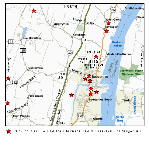 map of saugerties lodging properties